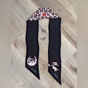 Authentic Chanel Double Sided Black and White Polka Dot Scarf